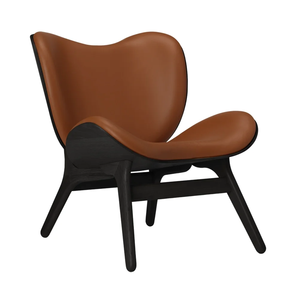A Conversation Piece Loungestol Black Oak/Hope Leather Cognac