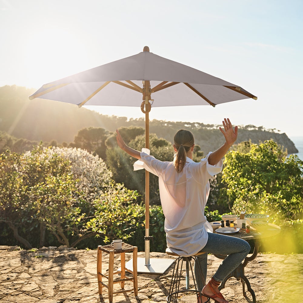 Teakwood parasoll 300 cm Kat.5 686 Urban Clay