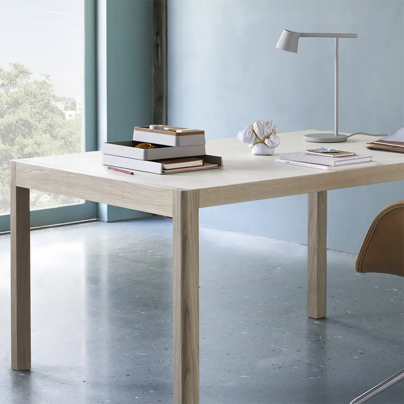 Workshop Table 65x130 cm - Warm Grey Linoleum Oak