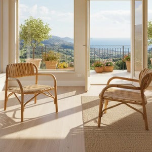 Bliss loungefåtölj INDOOR Halvpolerad Natural, rotting