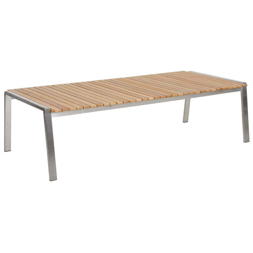 Naos soffbord 75x140 cm teak/rostfritt stål