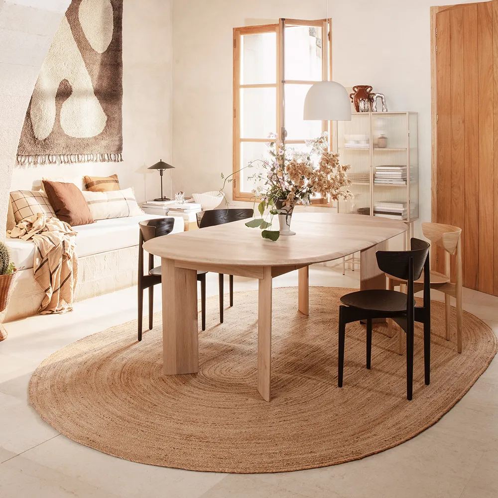 Bevel Matbord 117-217x117 cm - White Oiled Beech