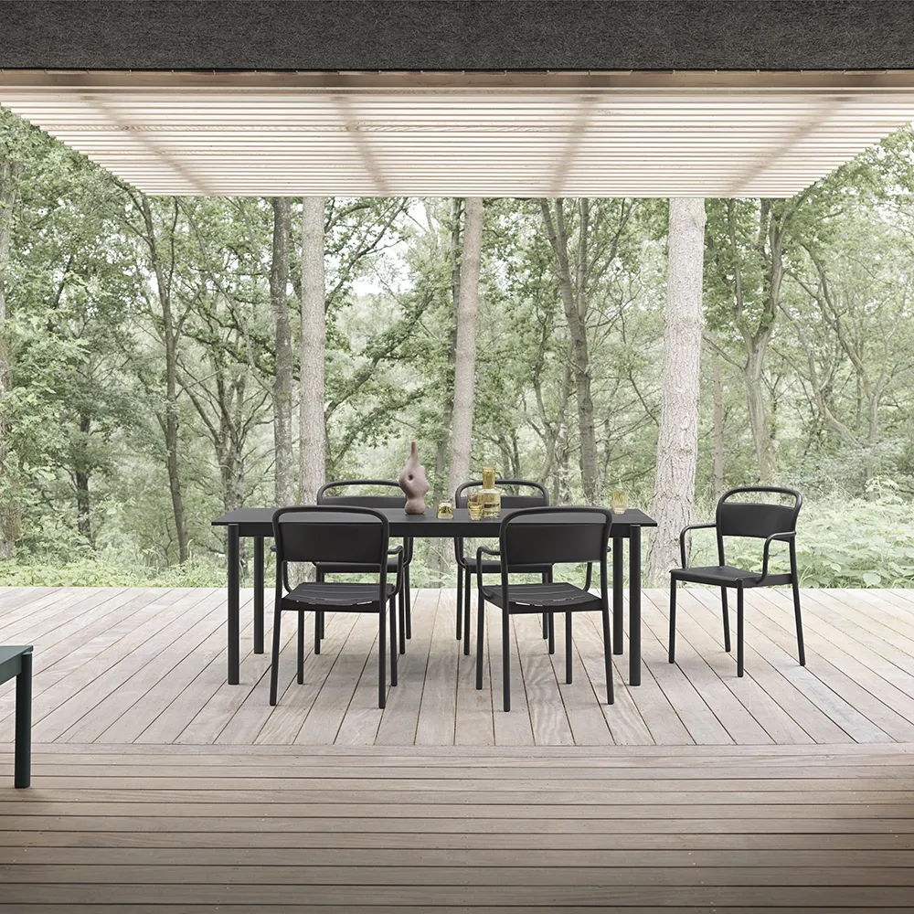 Linear Steel Matbord 140X75 cm Anthracite Black 