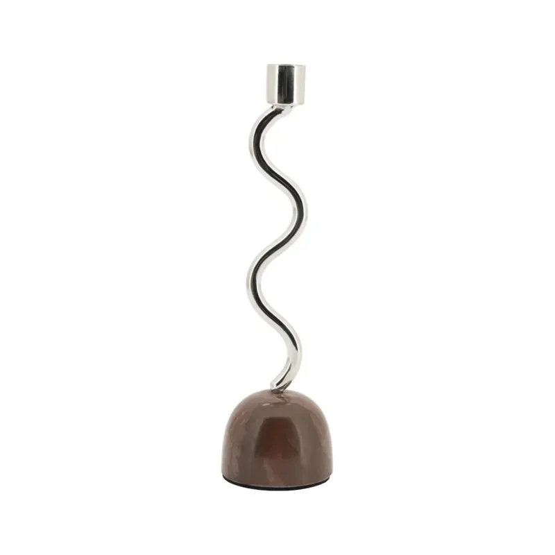 Lumiere 1 7x7x26 cm Marmor & Järn Brun