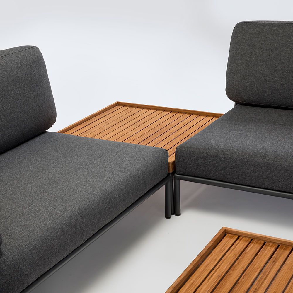 Level soffbord 81x81 cm grå aluminium