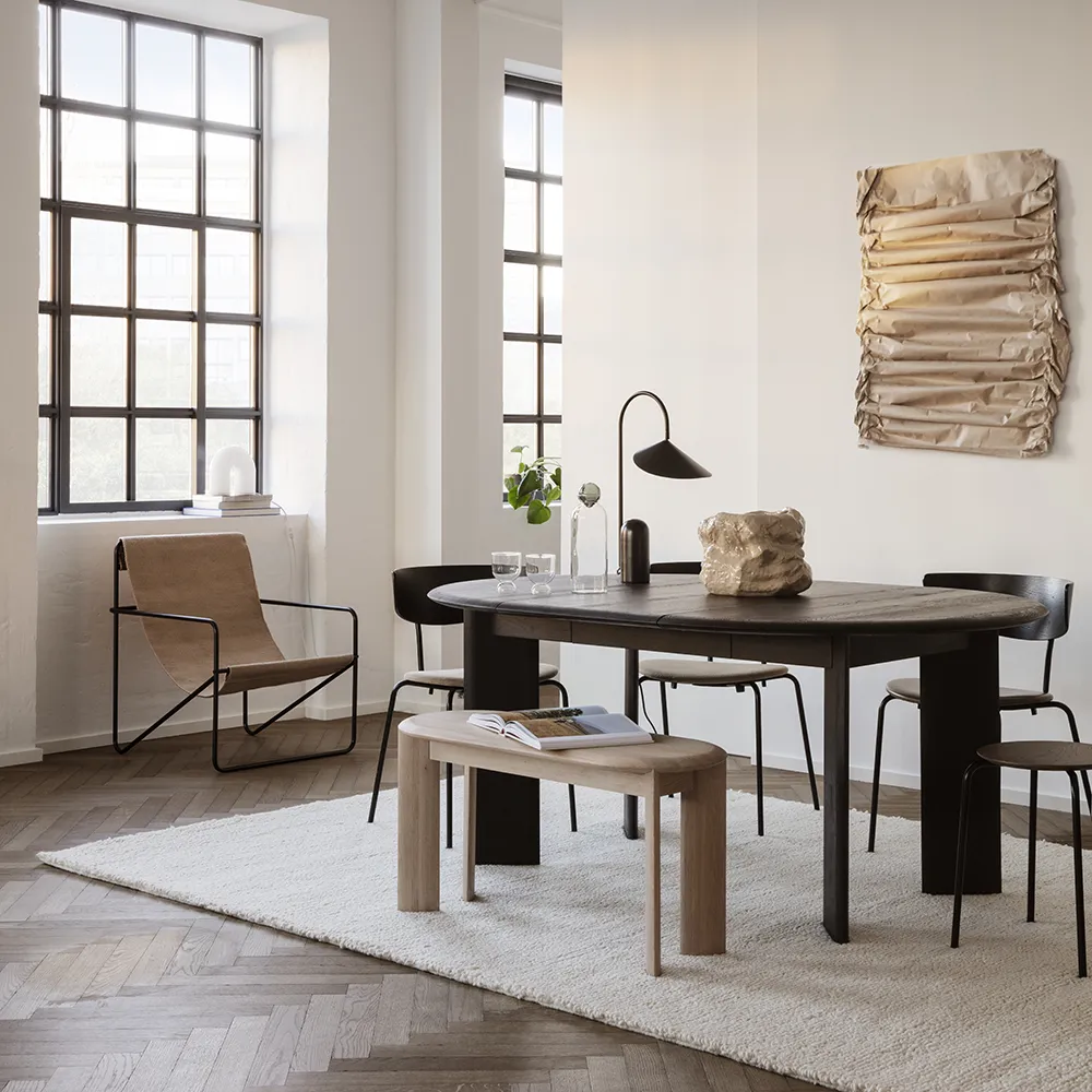 Bevel Matbord 117-217x117 cm - Black Oiled Beech