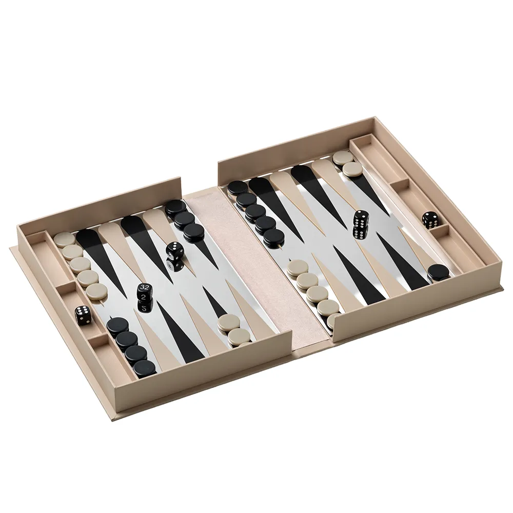 Classic – Spegelbackgammon, beige/clear