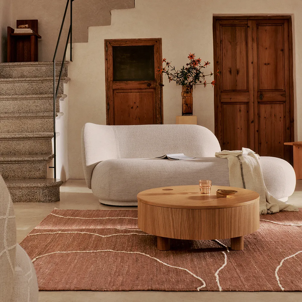 Handvävd Matta i Jute Gesso Terracotta 140x200 cm