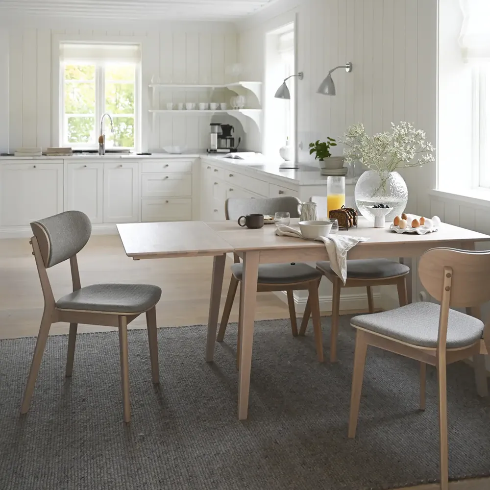 Filippa klaffbord 120-165x80 cm vitpigmenterad ek