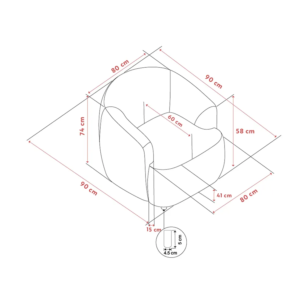 Dermot fåtölj tyg Anna ljusbeige