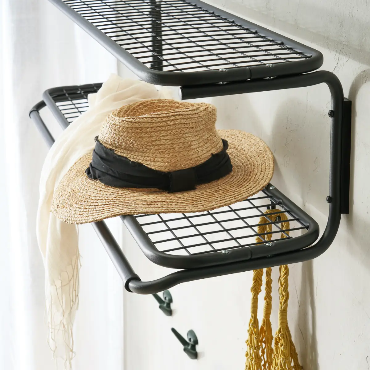 Classic hatthylla 110 cm Svart Krom