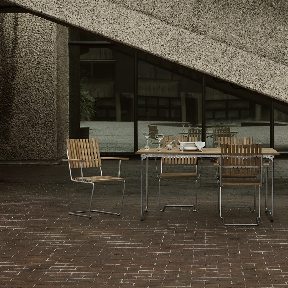 Bovik bord 150 teak / galv