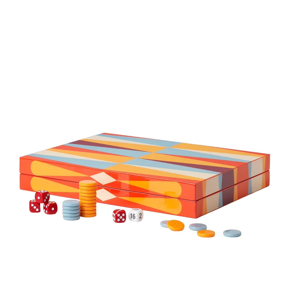 Lackat backgammonspel, Rött