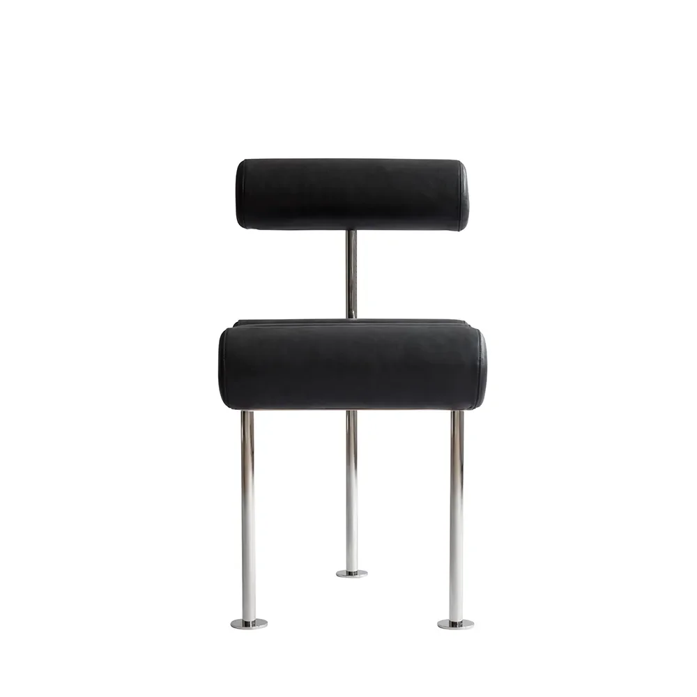 Hiro Matstol Stainless Steel - Aniline Leather Black