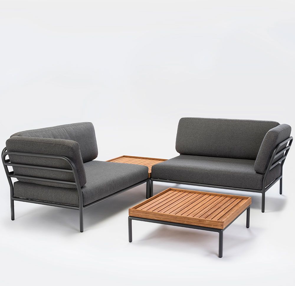 Level soffbord 81x81 cm grå aluminium