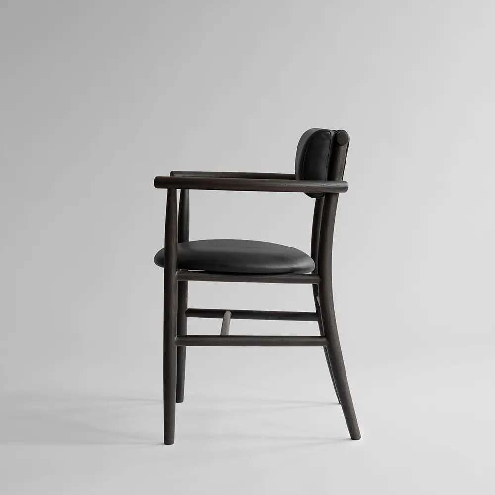 Nama Karmstol - Coffee Black, Aniline Leather