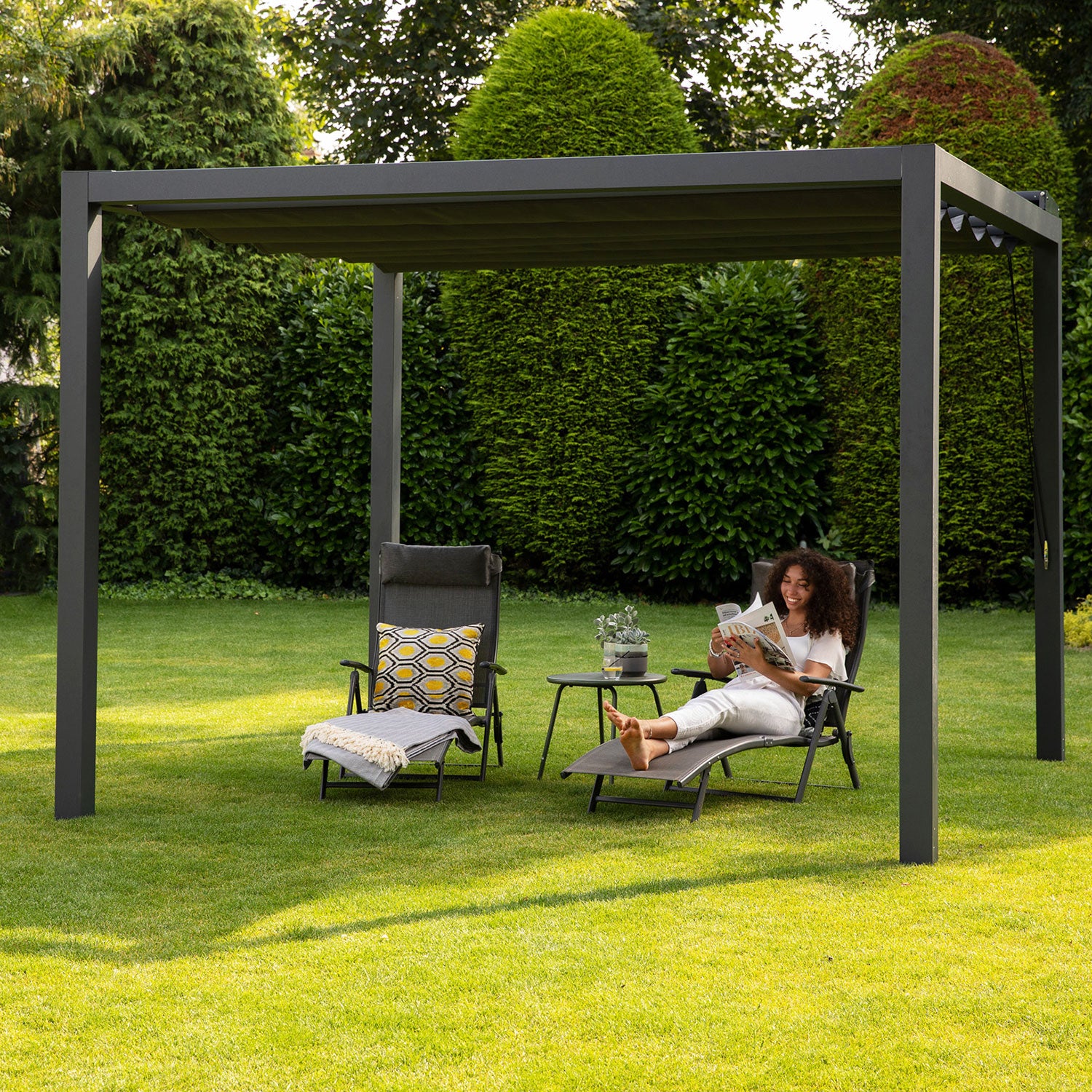 Prosail solsegel harmonica vattentätt 297x397cm grå 