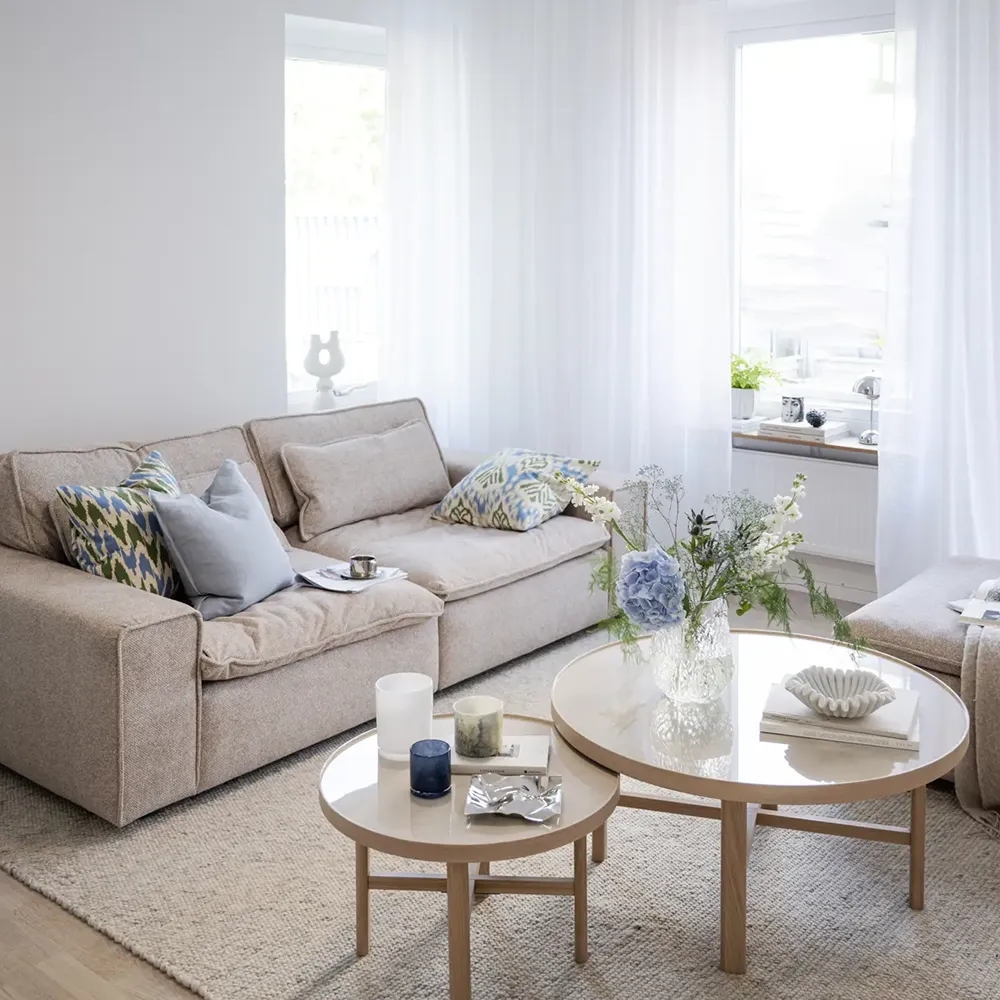 Rawlins soffa 3-sits tyg Bobby beige