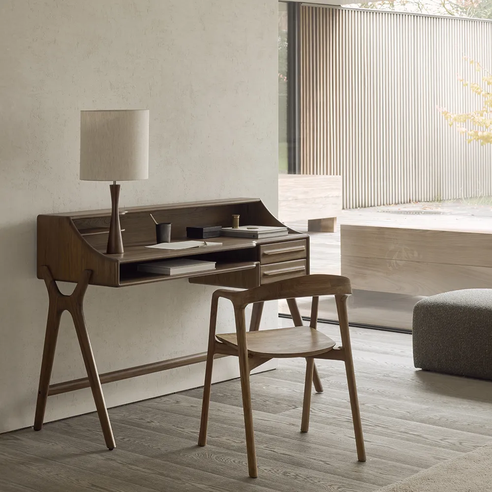 Skrivbord i teak Flow Wild Brown