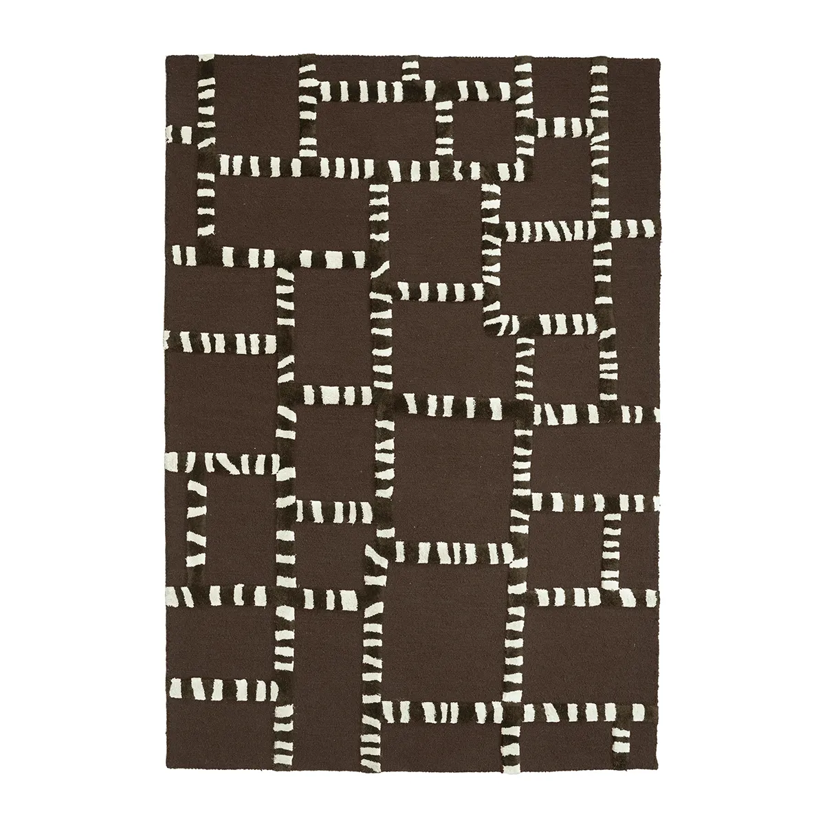 Handvävd matta StripeScape 290x190 cm Brown