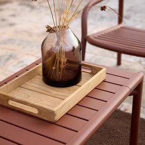 Bliss soffbord/bänk Desert red, aluminium