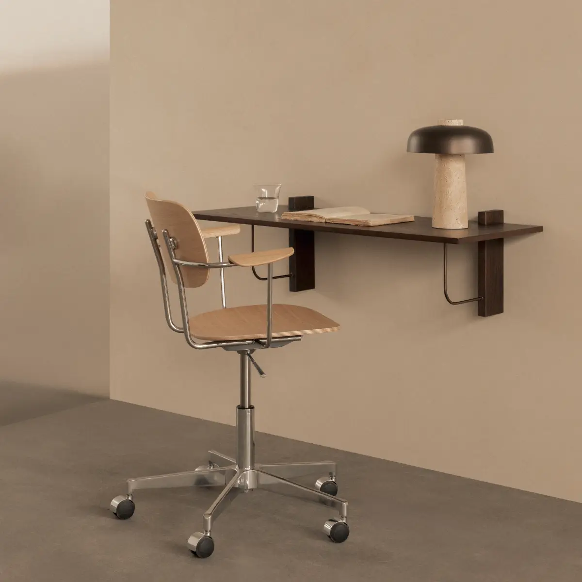 Corbel Skrivbord vägghängt Mörk Ek
