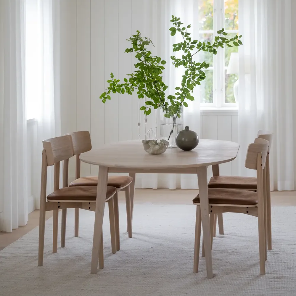 Wolcott matstol vitpigmenterad ek/brun