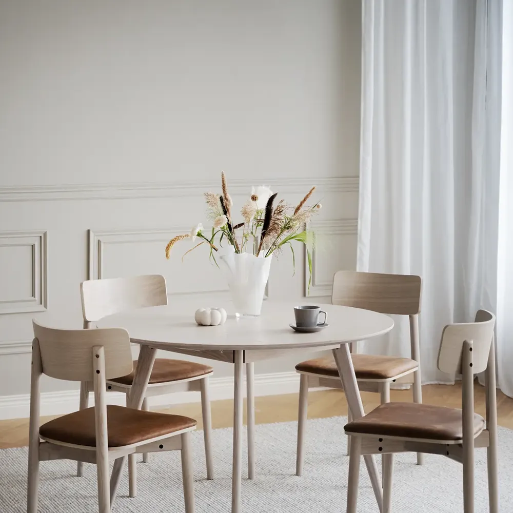 Wolcott matstol vitpigmenterad ek/brun