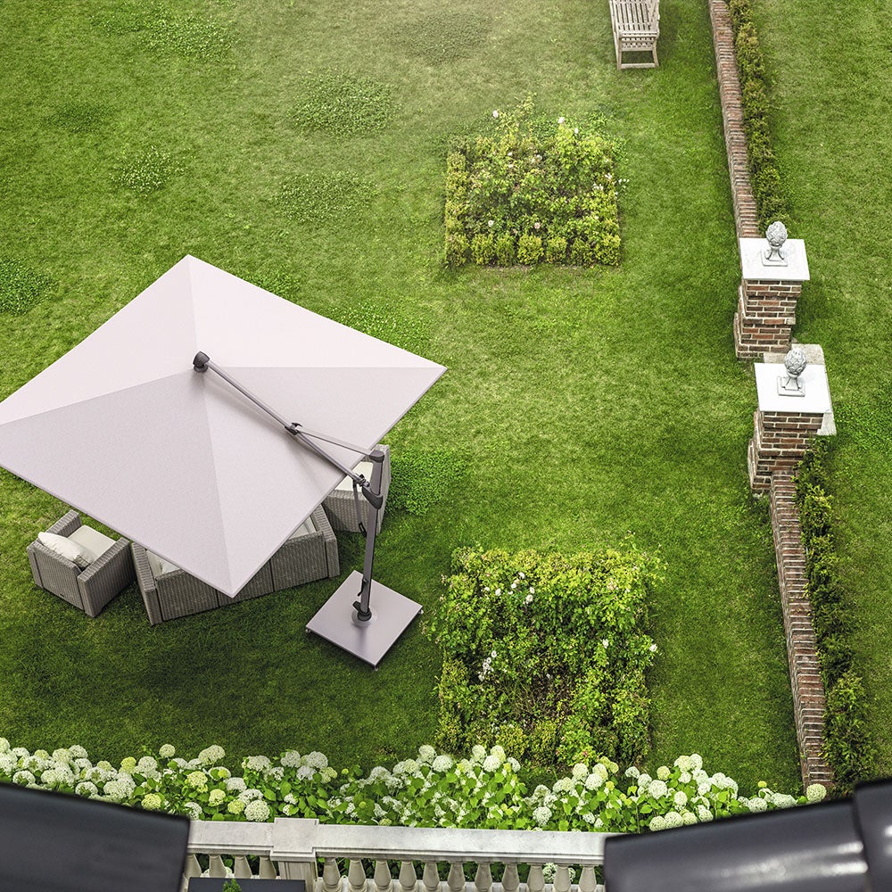 Sombrano S+ frihängande parasoll 350x350 cm kat.5 antracite alu / 669 carbone 