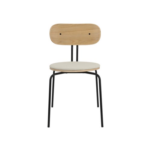 Curious Matstol Ek/Svart Metall White Sands