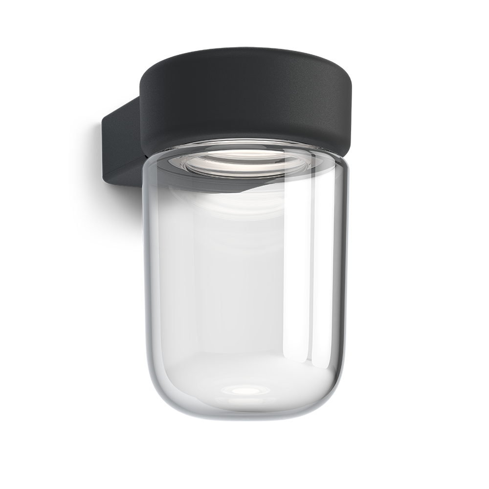 Moon vägglampa IP44 svartstruktur LED