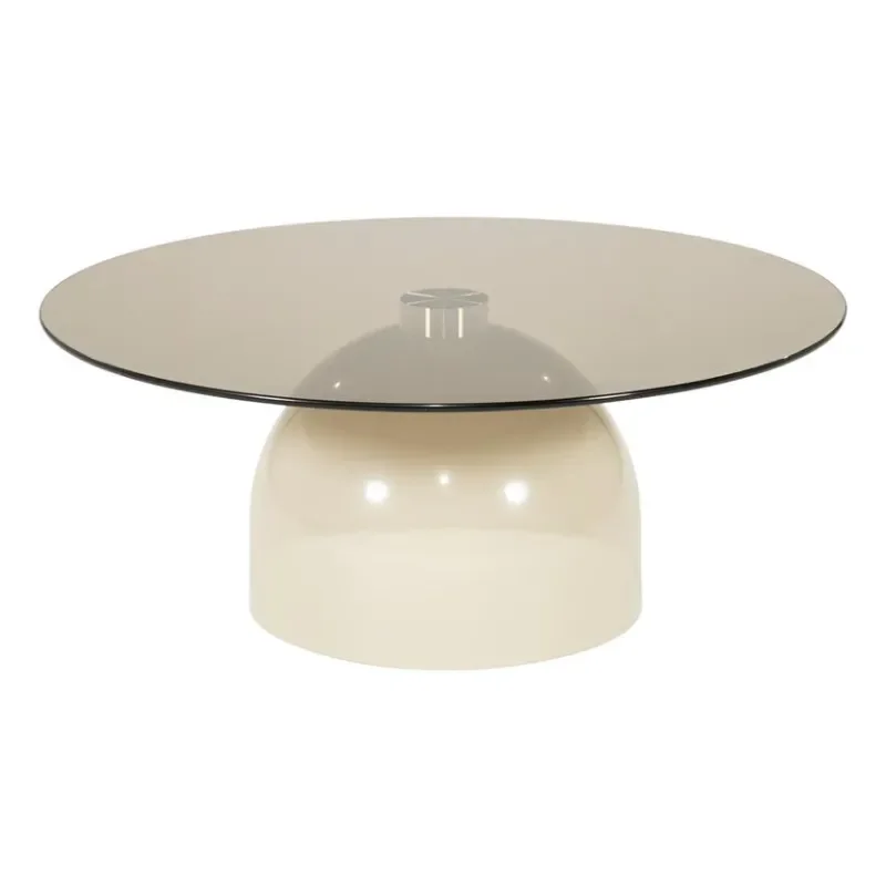 Irona large soffbord 80x80x33 cm glas beige