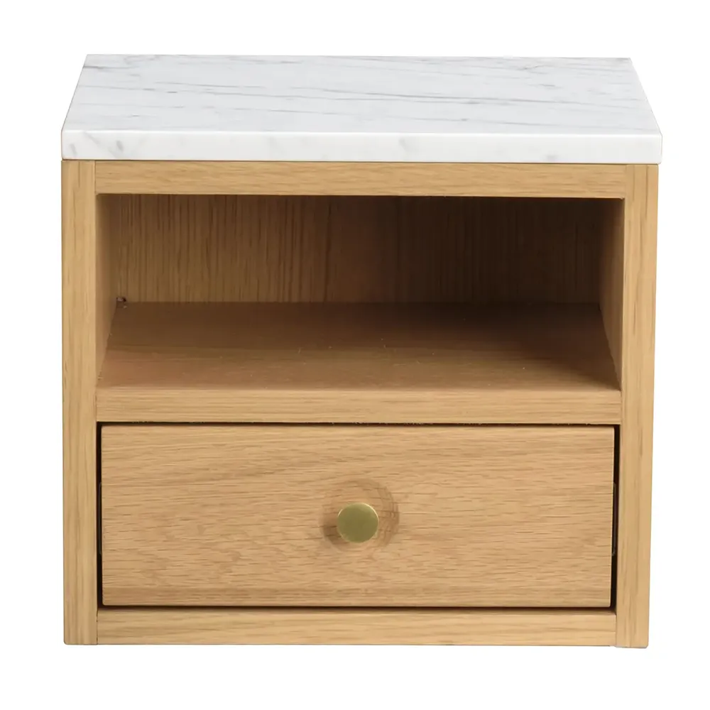 Whitmore sängbord ek/vit marmor