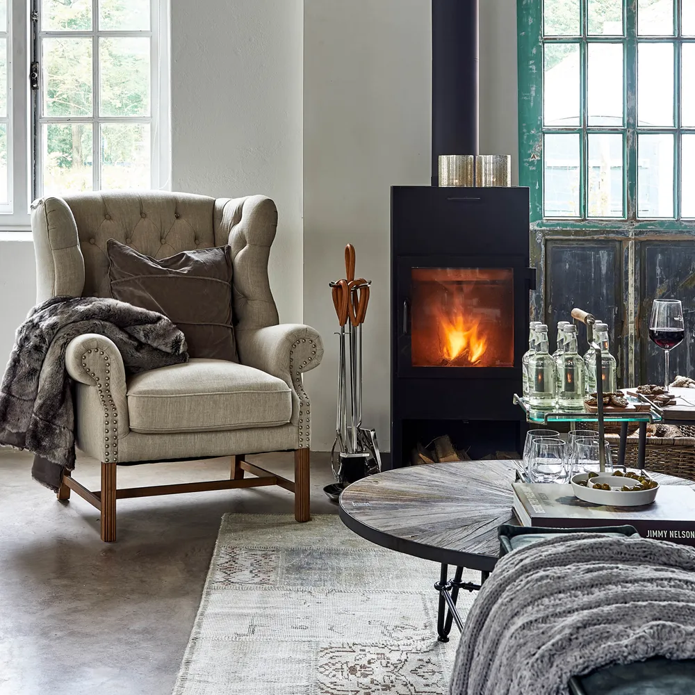 Franklin Park öronlappsfåtölj linen flax