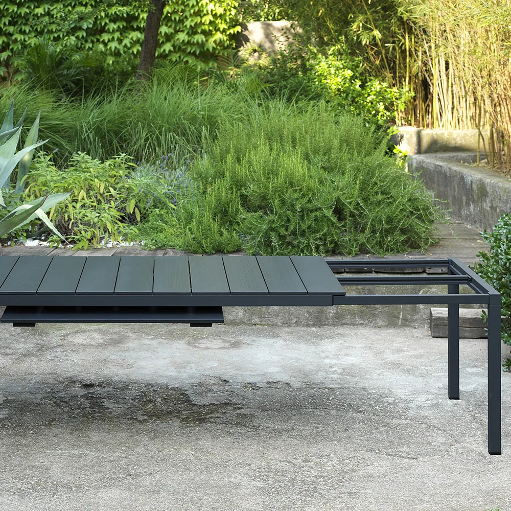 Rio Alu Matbord 210/280x100 cm Anthracite