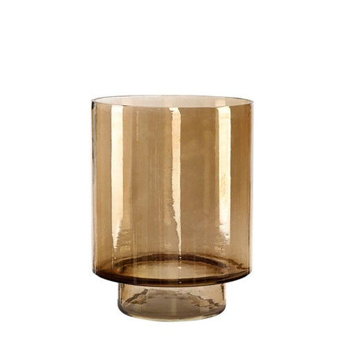 Reef ljuslykta i glas Ø20 cm-Smoke Brown