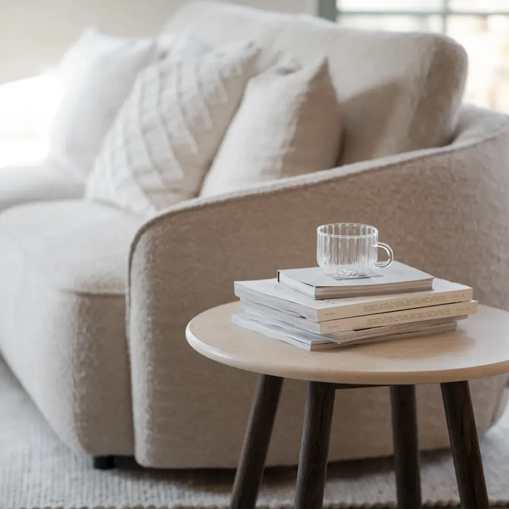 Norris soffa 3-sits soffa med schäslong vänster tyg Anna ljusbeige