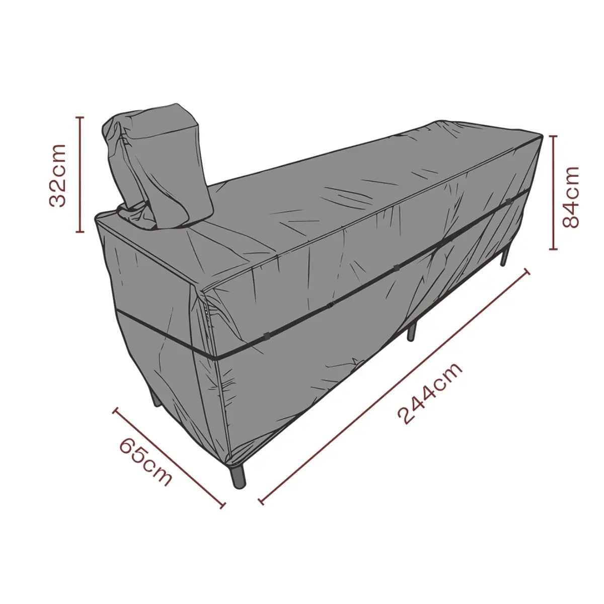 Möbelskydd utekök 246x68x112/75 cm Premium