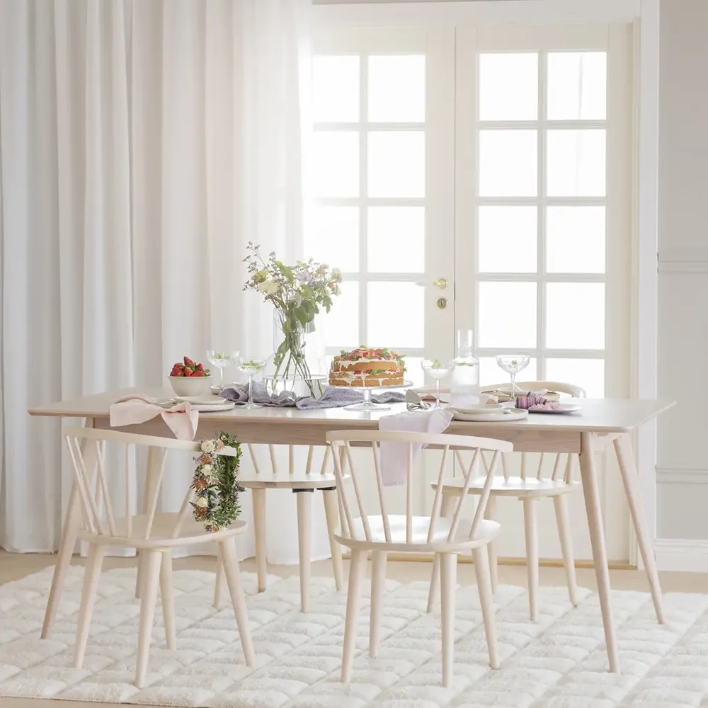 Yumi matbord 190x90 cm vitpigmenterad