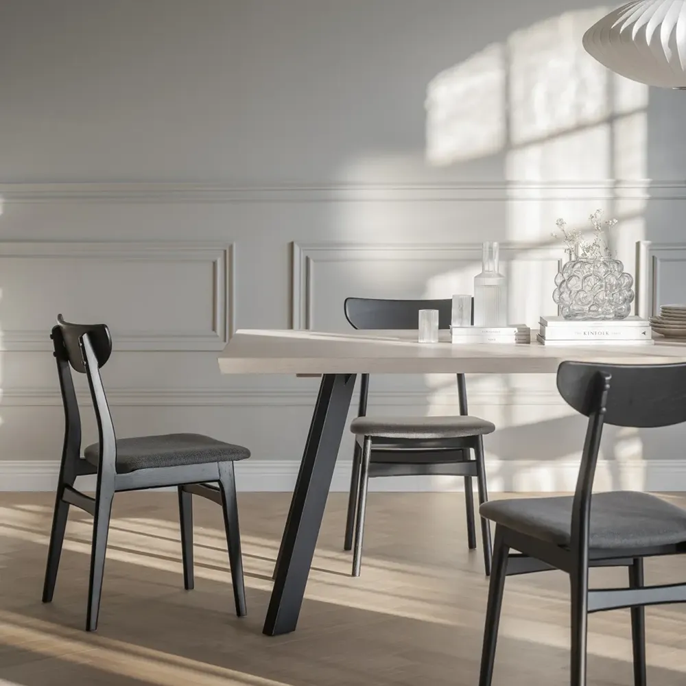 Rodham stol svart ek/mörkgrått