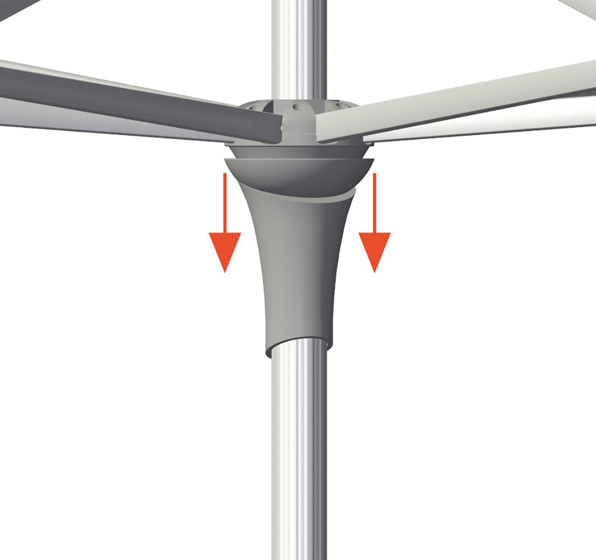 Alu-smart parasoll 200 cm Kat.4 461 Taupe 