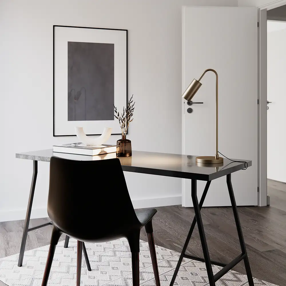 Curve Bordslampa Matt guld