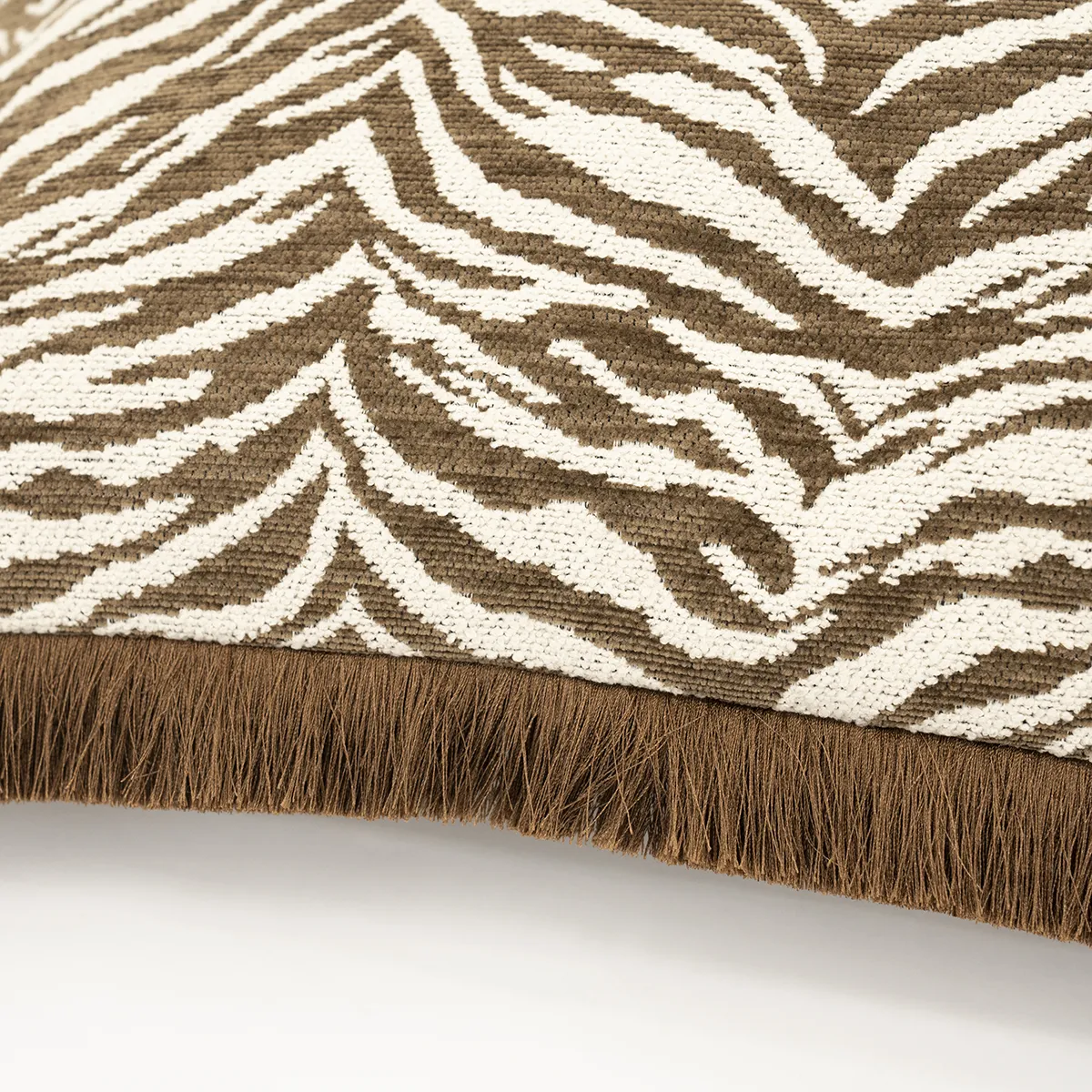 Prydnadskudde med fransar Tigra Brown 40x60 cm