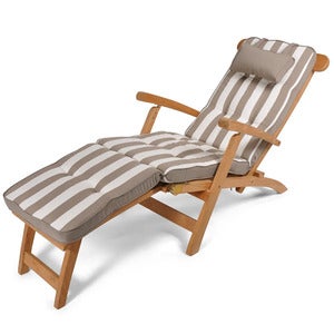 Woodline Däckstolsdyna Taupe randig