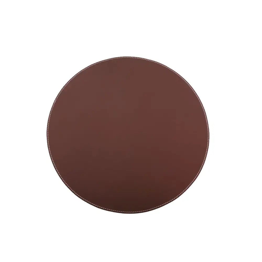 Bordstablett Ø:38 cm Brunt läder