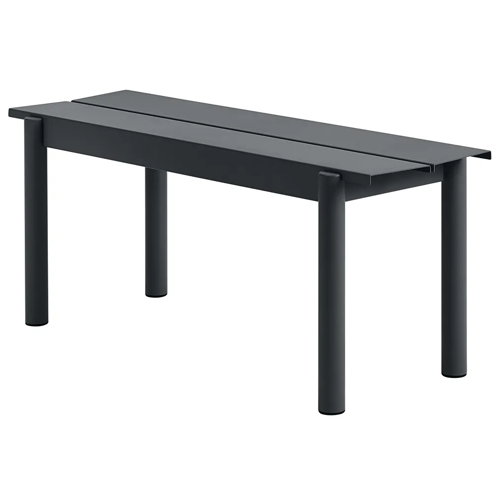 Linear Steel Bänk 110x34 cm Anthracite Black 