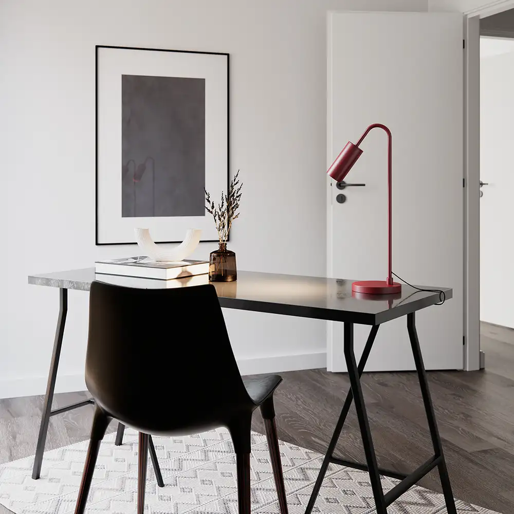 Curve Bordslampa Mörkröd