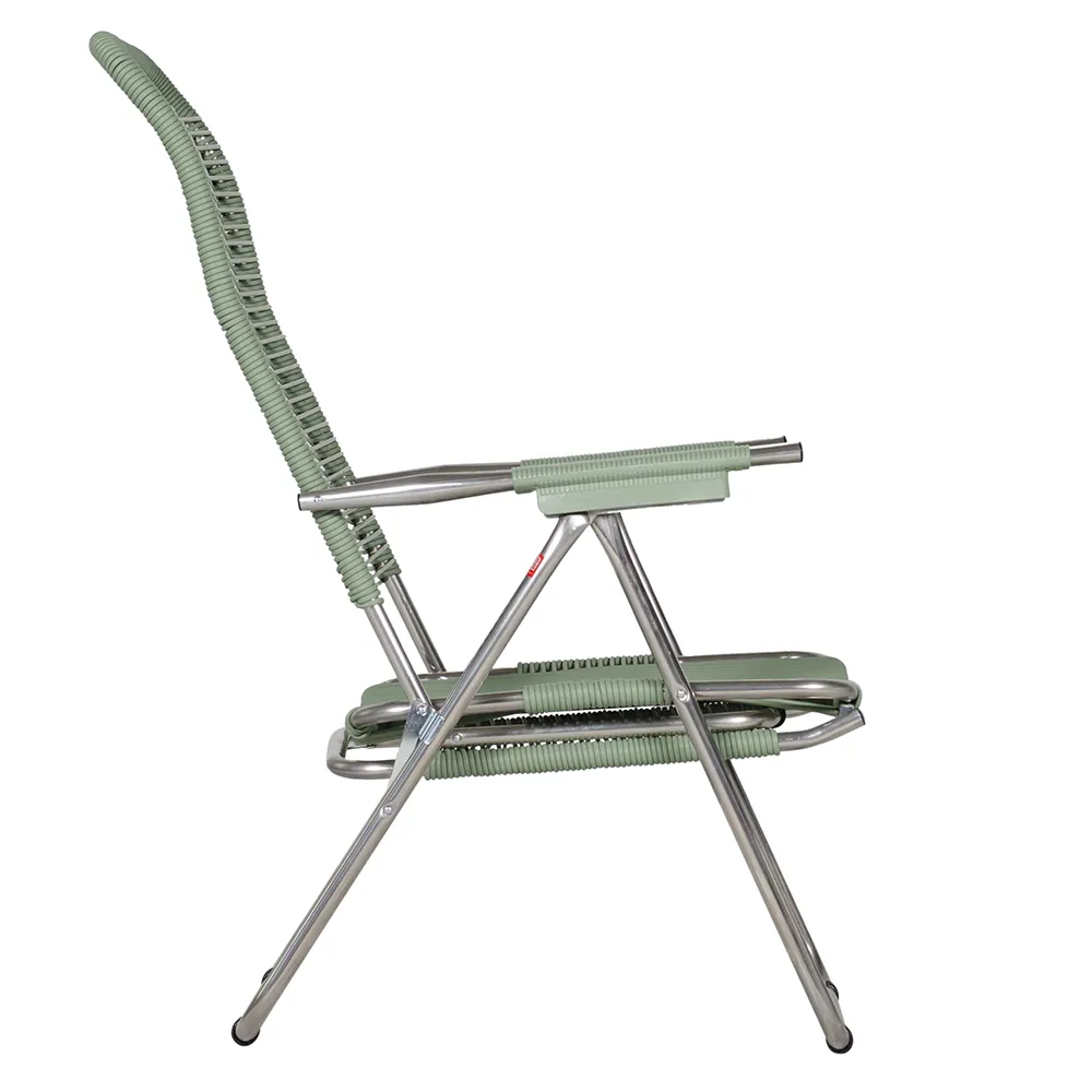 Spaghetti solstol sage green aluminium 
