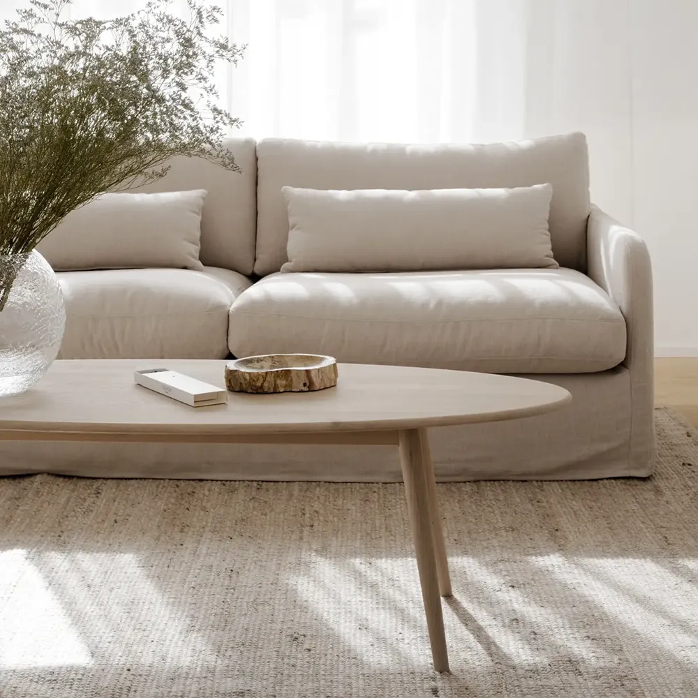 Tompkins soffbord 150x60 cm vitpigmenterad ek