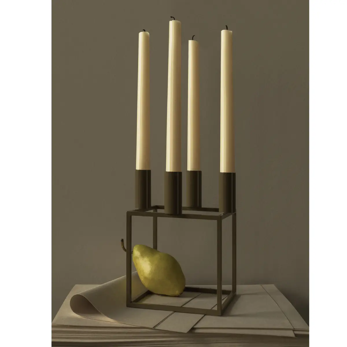 Kubus Ljusstake Kubus 4 - Olive
